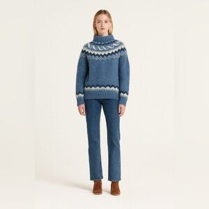 Vintage Blue Wool Nordic Sweater Sz. L/XL